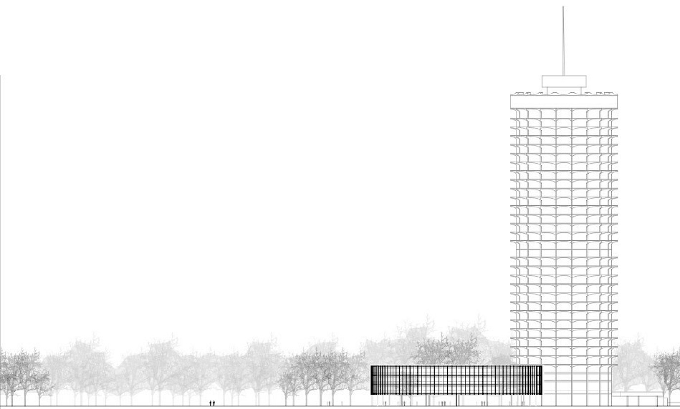 Ansicht Kongressparkhaus + Wohnungsbau